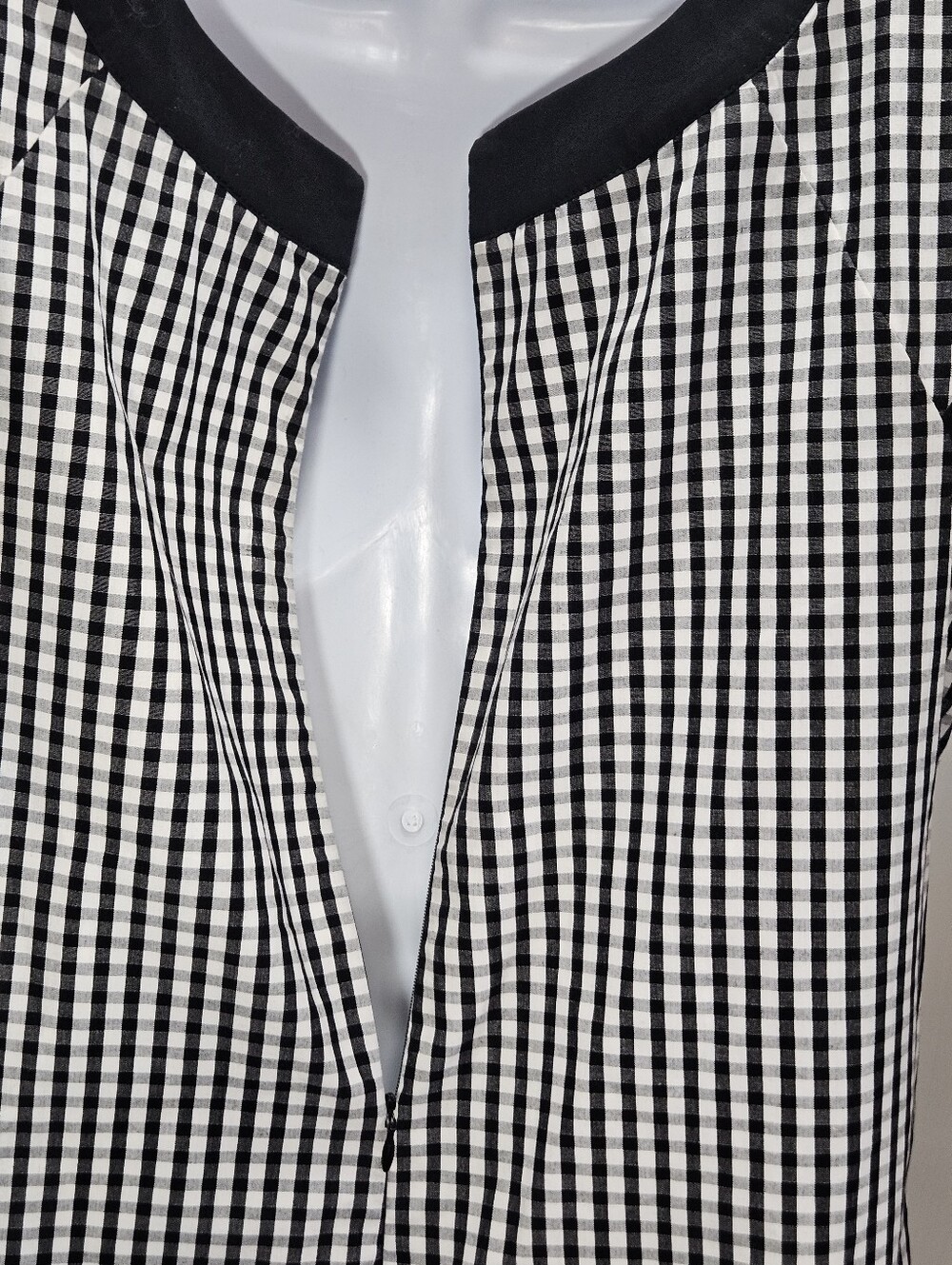 0207 Rabbit Rabbit Rabbit Designs Gingham Dress Black White Size 12 Retro Fall - Picture 6 of 14
